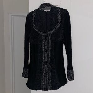 Sioni: Long Button Down Swing Sweater - Size Small